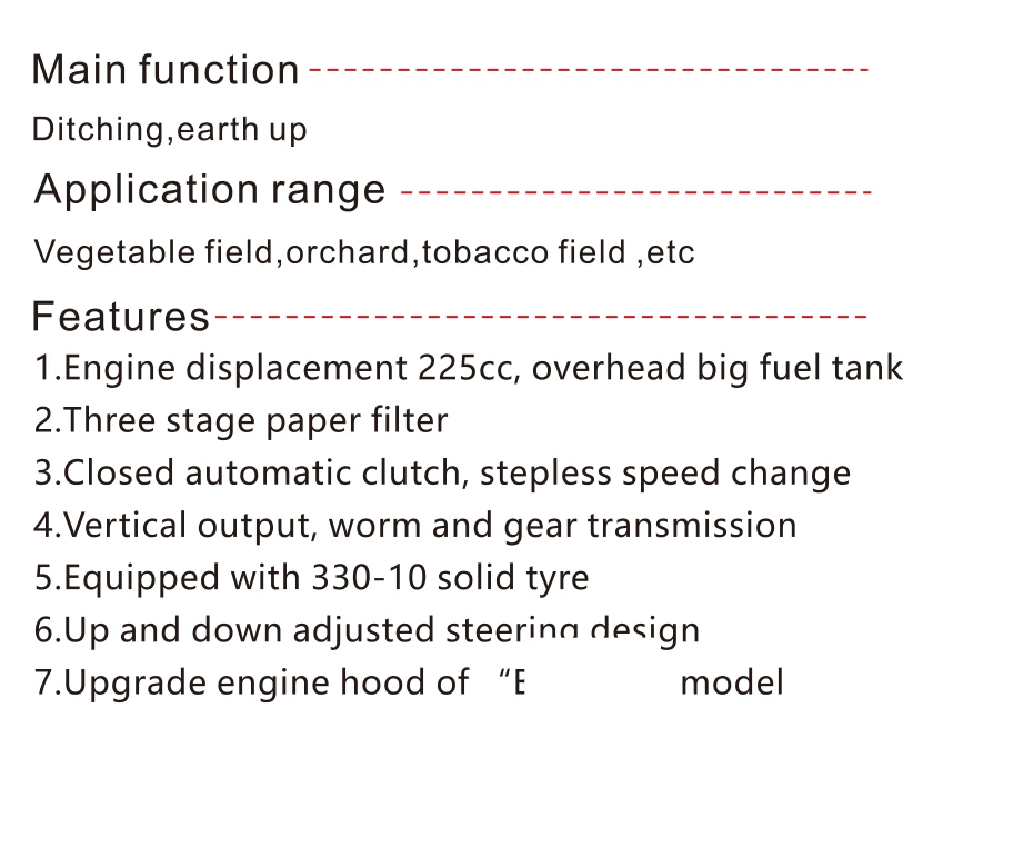 Features & application — Power tillers & cultivators · 3TGQ-4