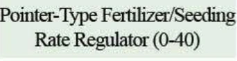 Product specifications — Pointer-Type Fertilizer/Seeding Rate Regulator (0-40)